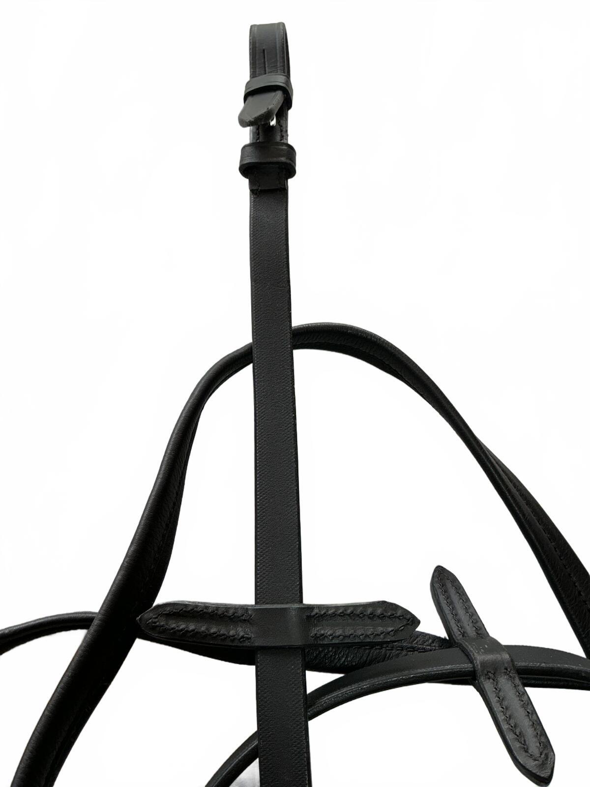Rhinegold Black Leather Cob Horse Reins Adjustable Equestrian Tack