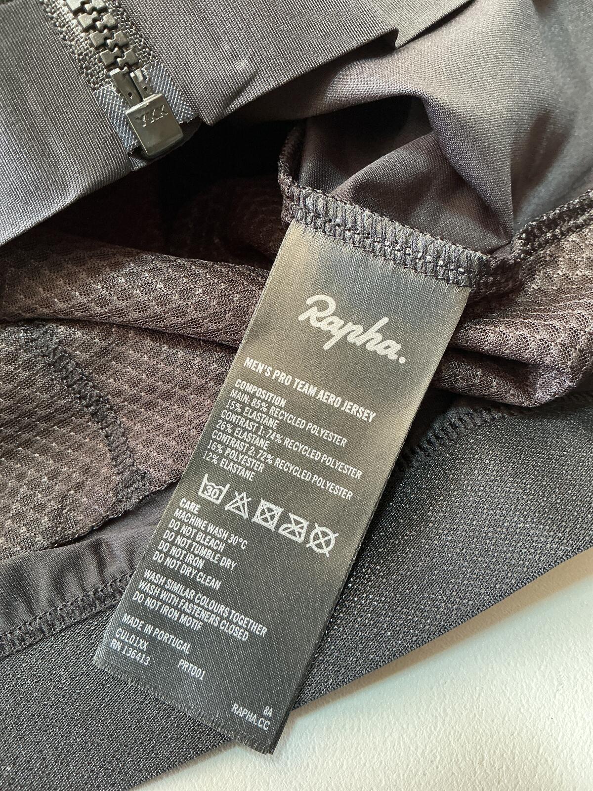Rapha Men’s Cycling Jersey Black Size Regular XL Lightweight Breathable