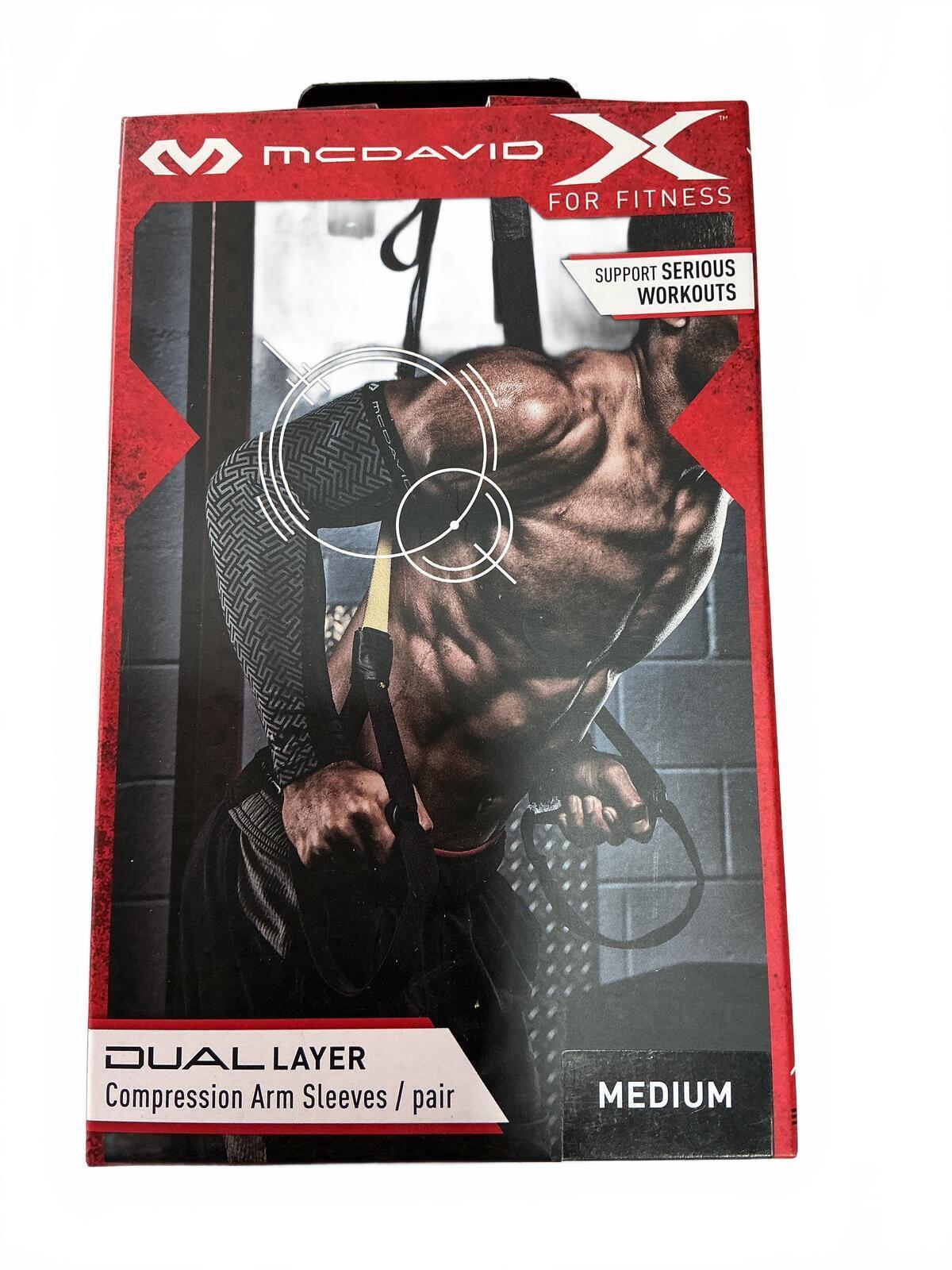 *NEW* McDavid X601 Dual Layer Compression Arm Sleeves Pair Black Medium