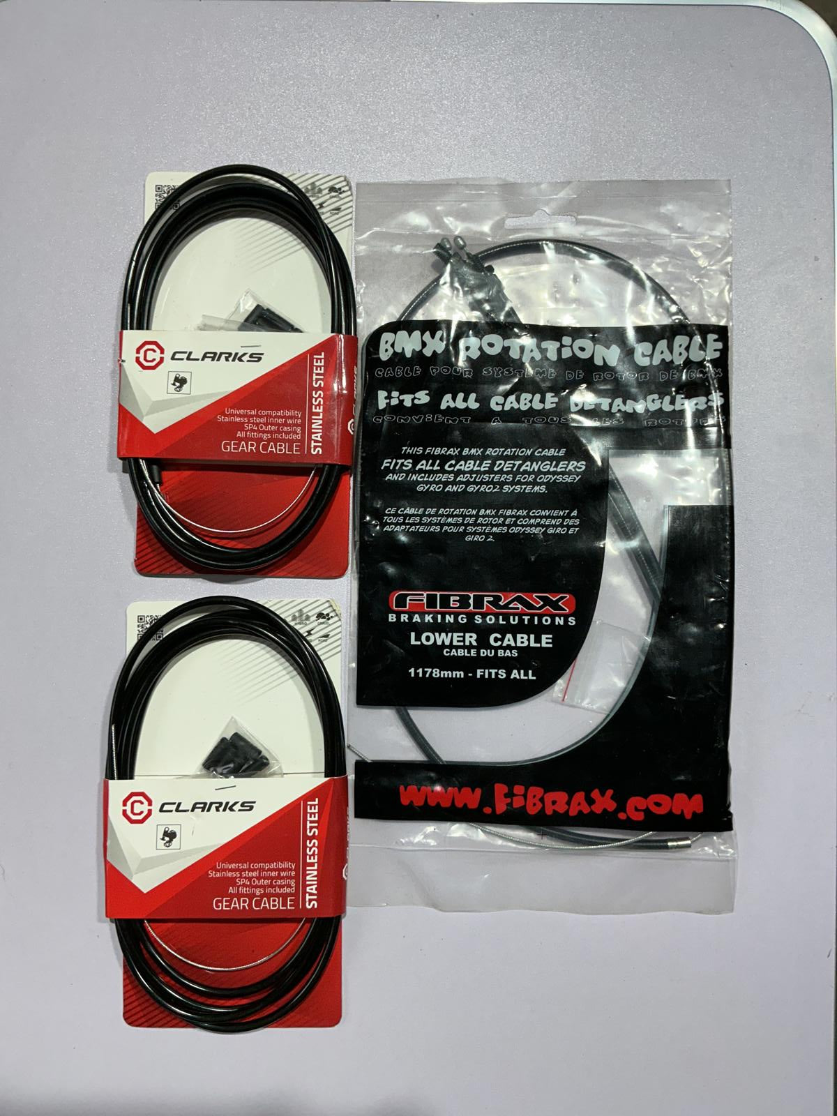 Fibrax BMX Rotation Lower Cable/Two Clarks Gear cable
