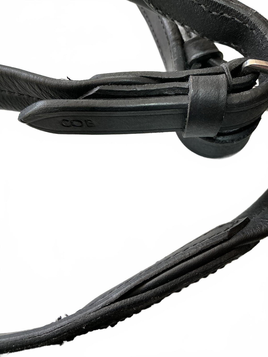 Rhinegold Black Leather Cob Horse Reins Adjustable Equestrian Tack