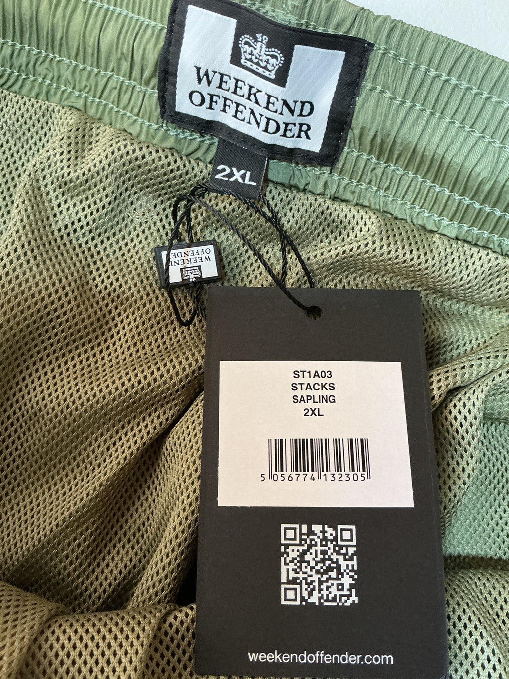 *NEW* Weekend Offender Stacks Sapling Green Men's Swim Shorts Size 2XL