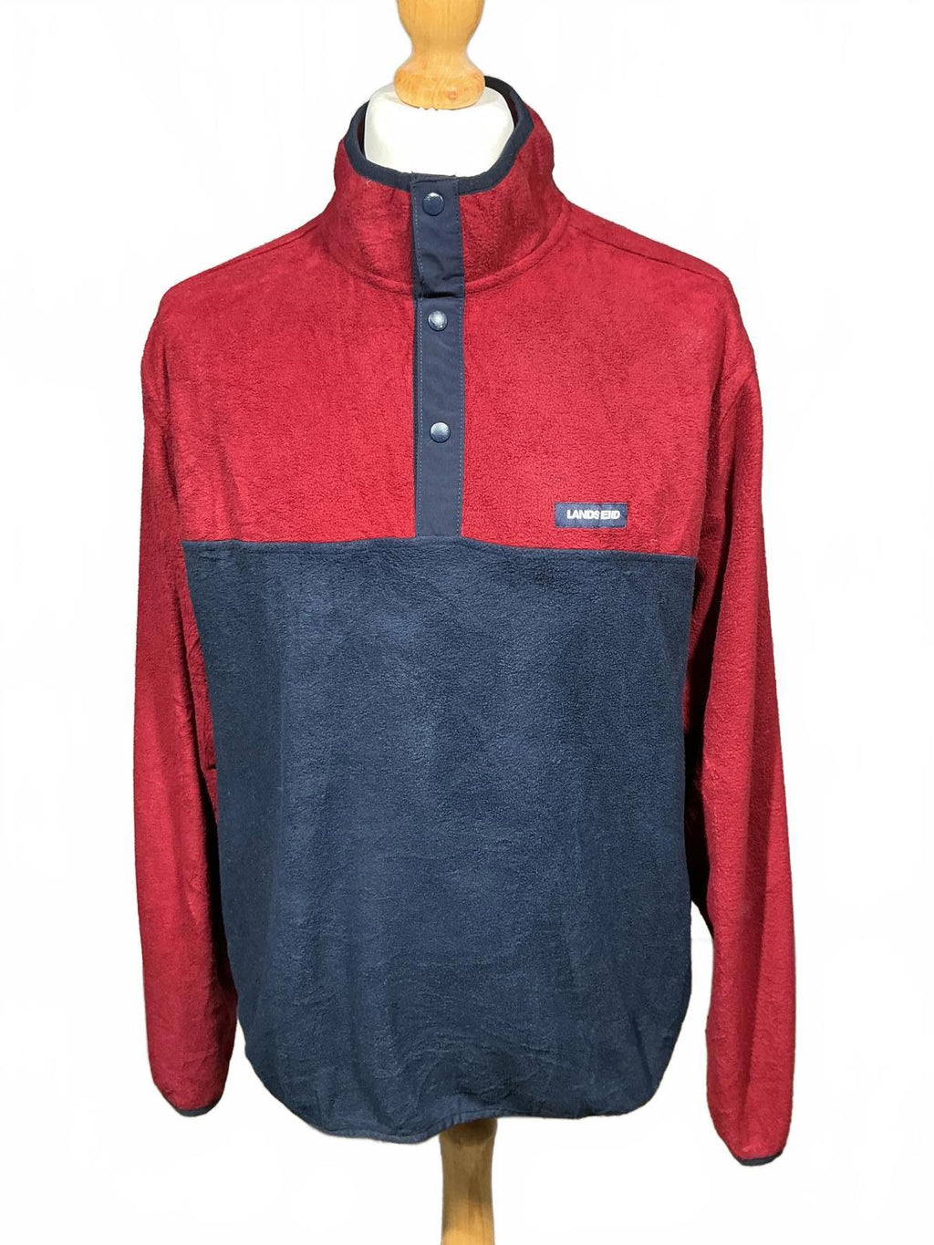 Lands' End Men's Two-Tone Fleece Pullover Jacket