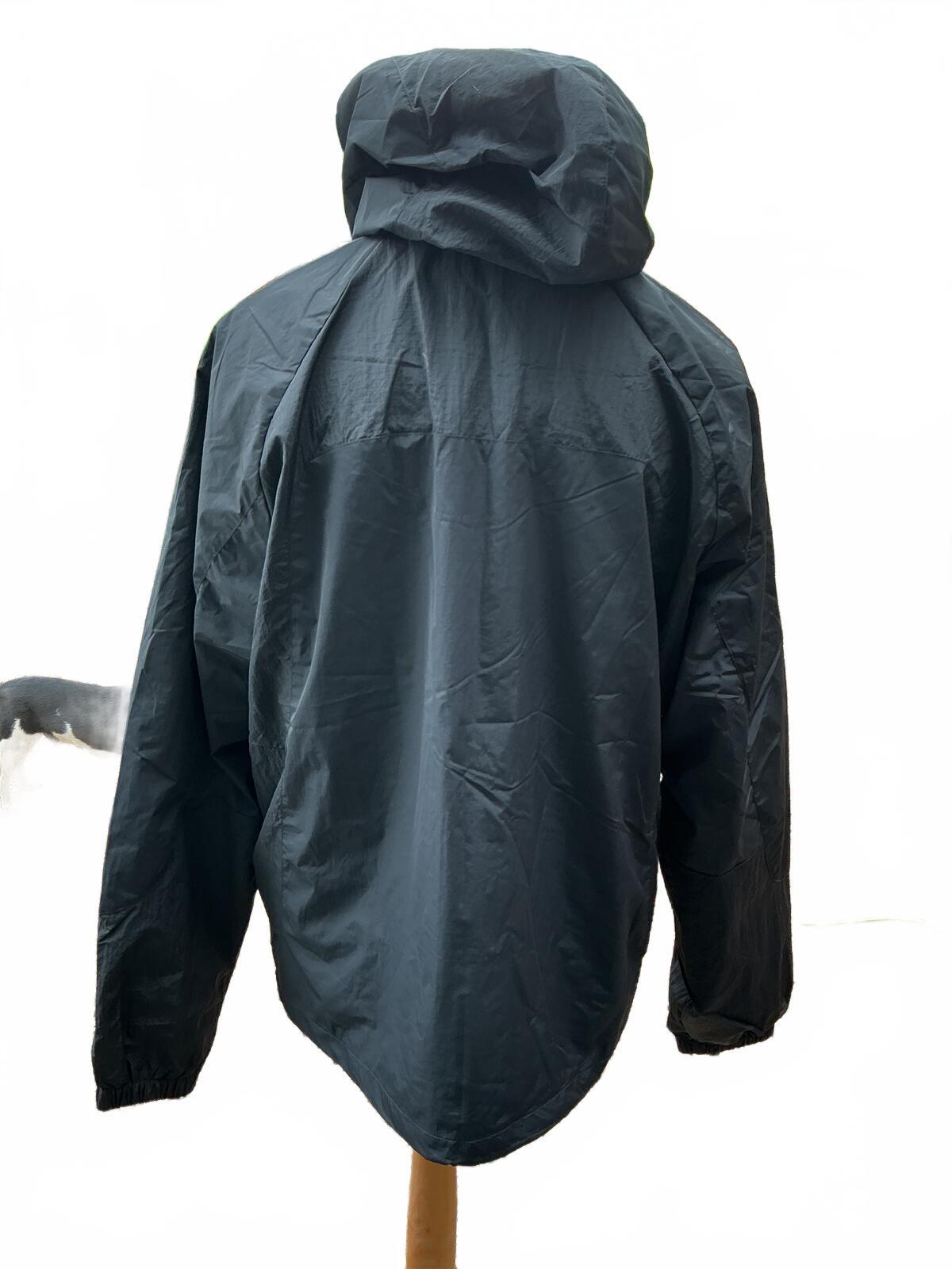 Lorenzo Black Windbreaker Hooded Jacket Size Regular XL Outdoor Coat