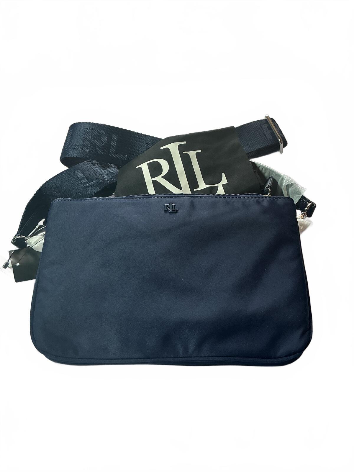 Lauren Ralph Lauren Navy Blue Crossbody Bag with Adjustable Strap Medium