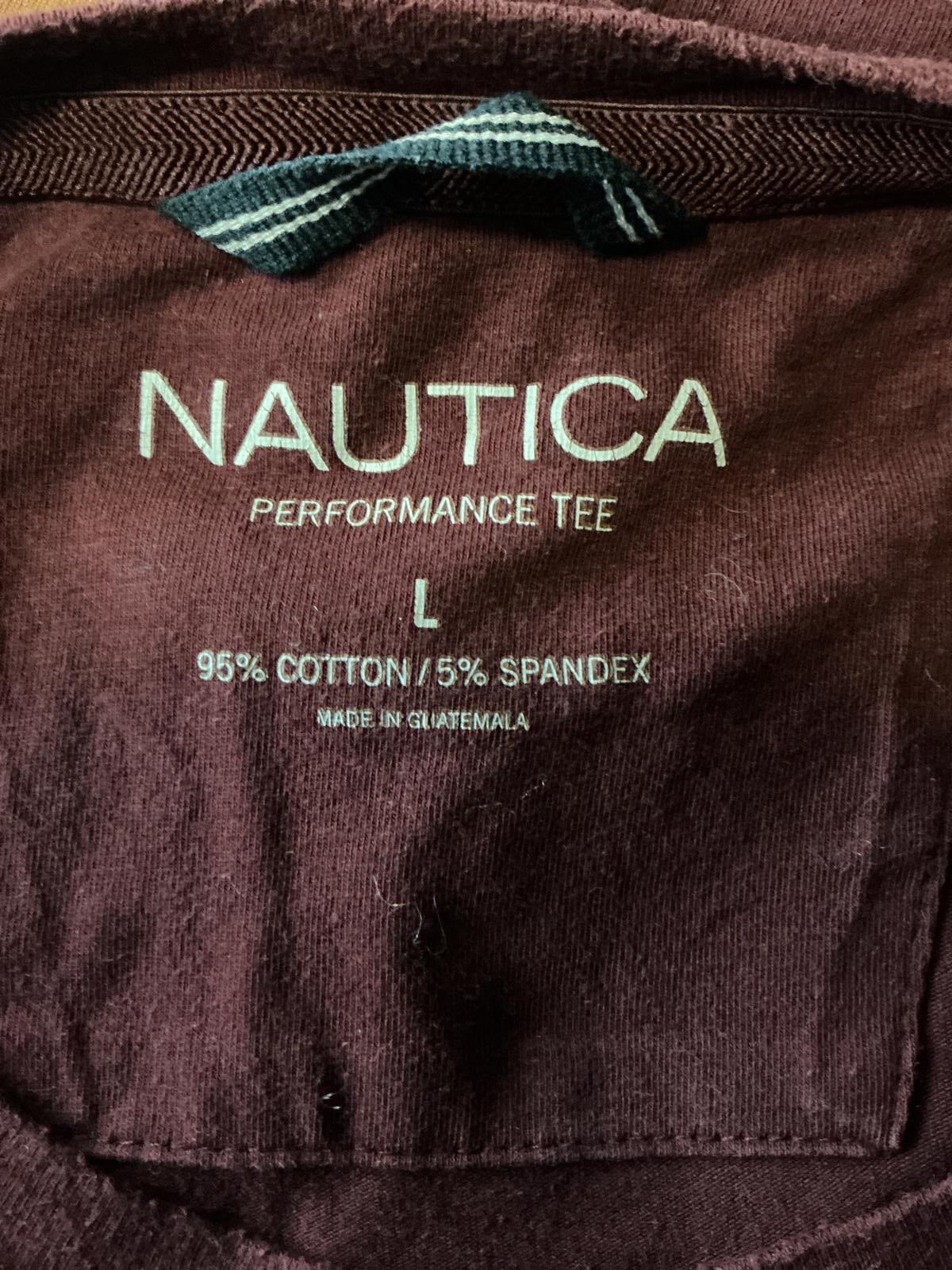 Nautica Men's Burgundy Crew Neck T-Shirt