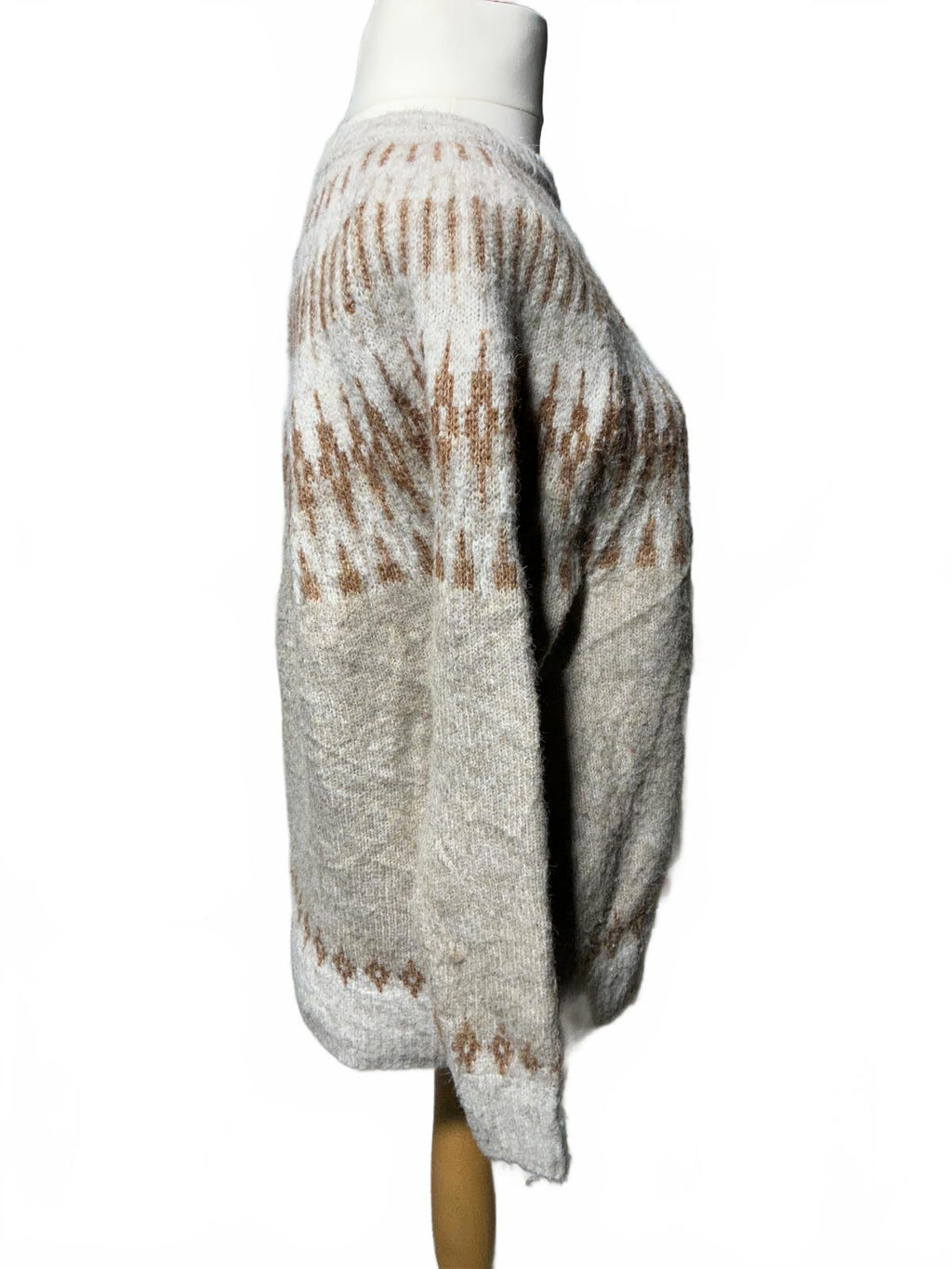 Neutral Tone Patterned Women's Sweater