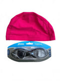 Zoggs Phantom Fitness Swimming Goggles with Pink Swim Cap Size 2.0