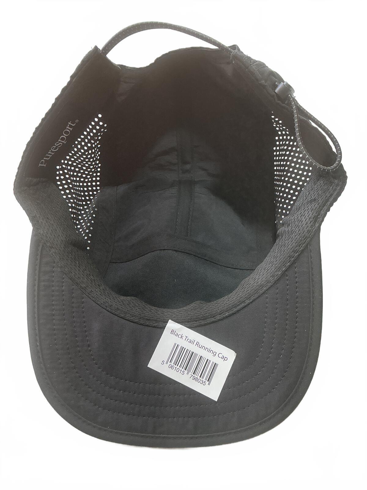 Puresport Black Lightweight Adjustable Ventilated Cap OSFA Running/Trailrun