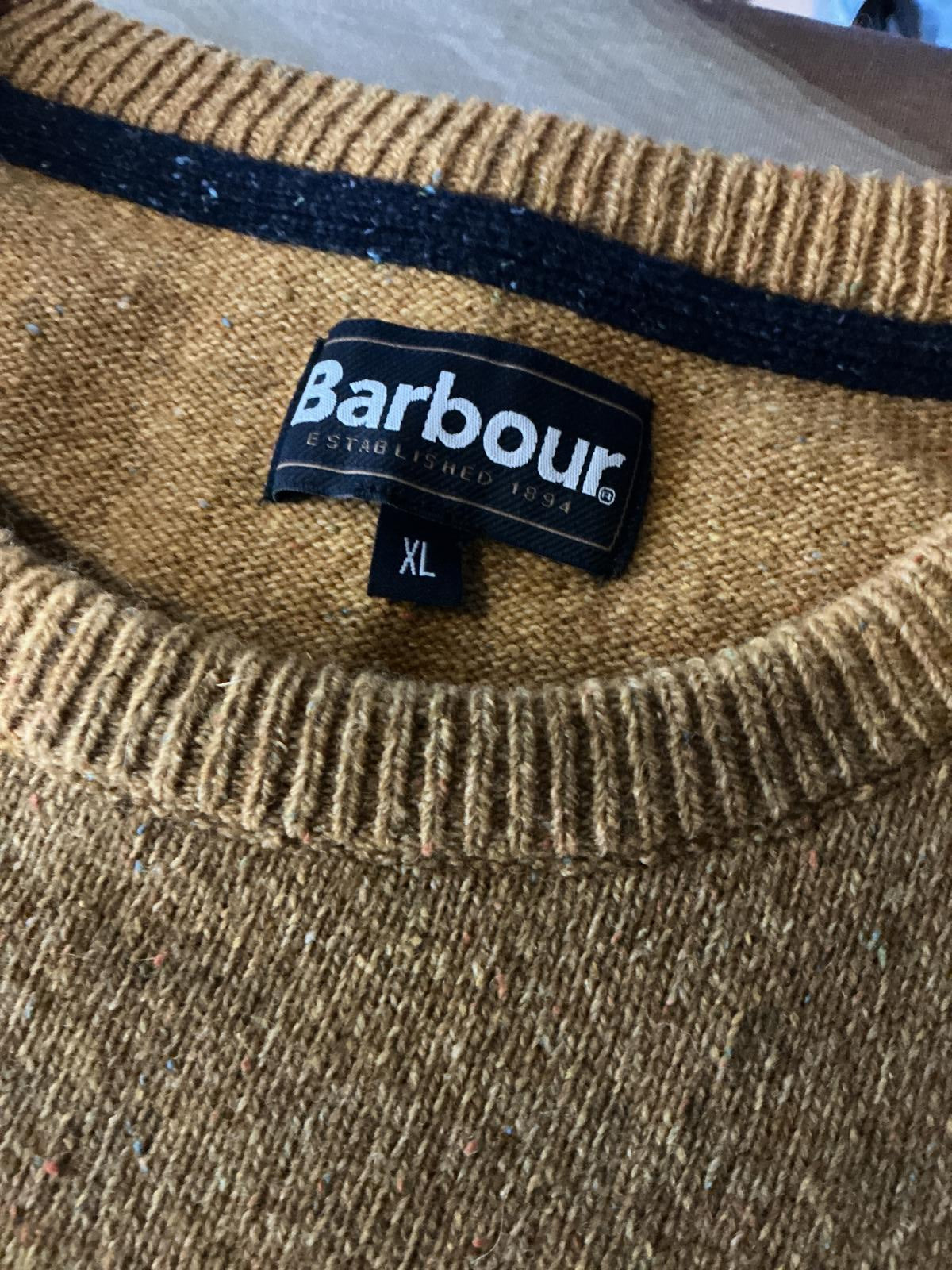 Men's Barbour Sweater Yellow Crew Neck