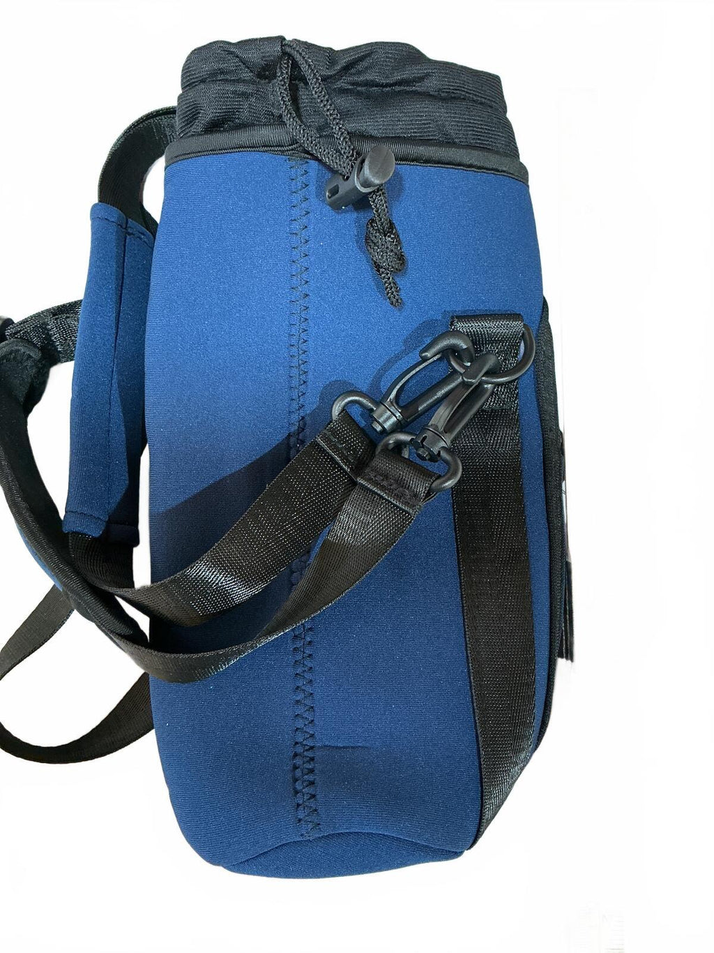 Colour Neoprene Blue Neoprene Crossbody Water Bottle Bag with Adjustable Strap