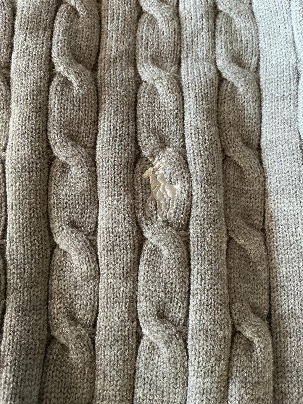 Ralph Lauren Grey Cable Knit Jumper Size Regular L Classic Style Warm