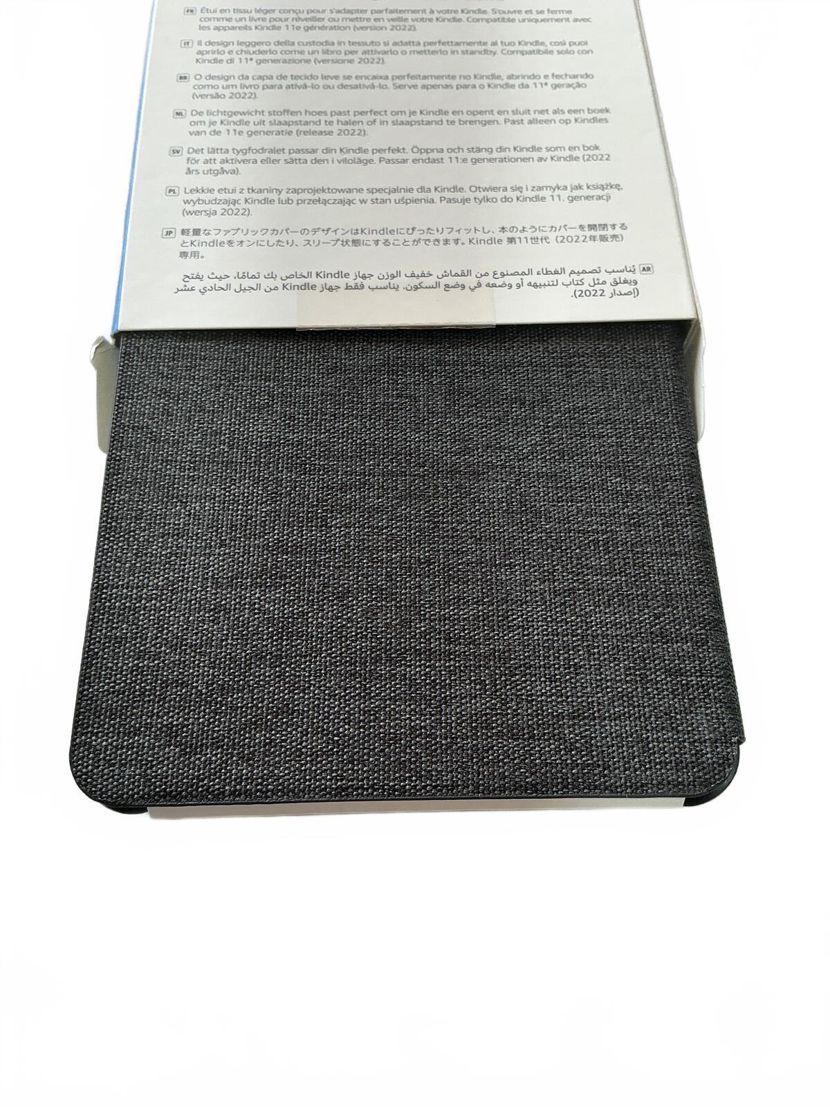 Kindle 11th Generation Fabric Cover Case Black Lightweight Protective Sleeve