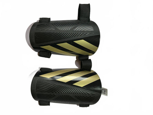 Adidas Football Soccer Shin Guards Black Gold Size Medium+Tpu Studs