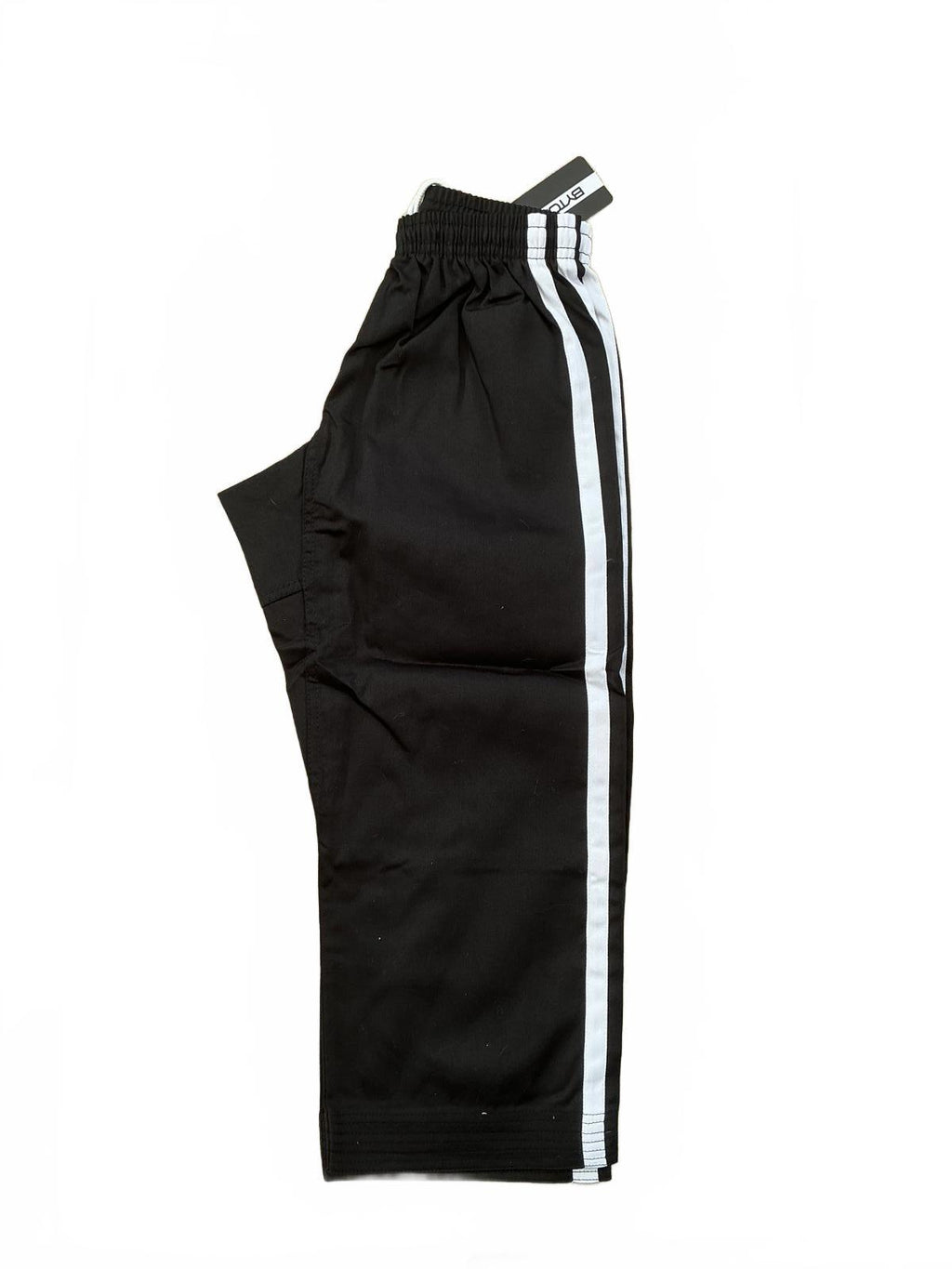 Bytomic Black Martial Arts Pants with White Stripes - Size 130cm