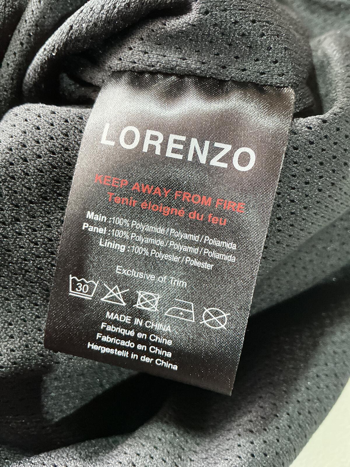 Lorenzo Black Windbreaker Hooded Jacket Size Regular XL Outdoor Coat