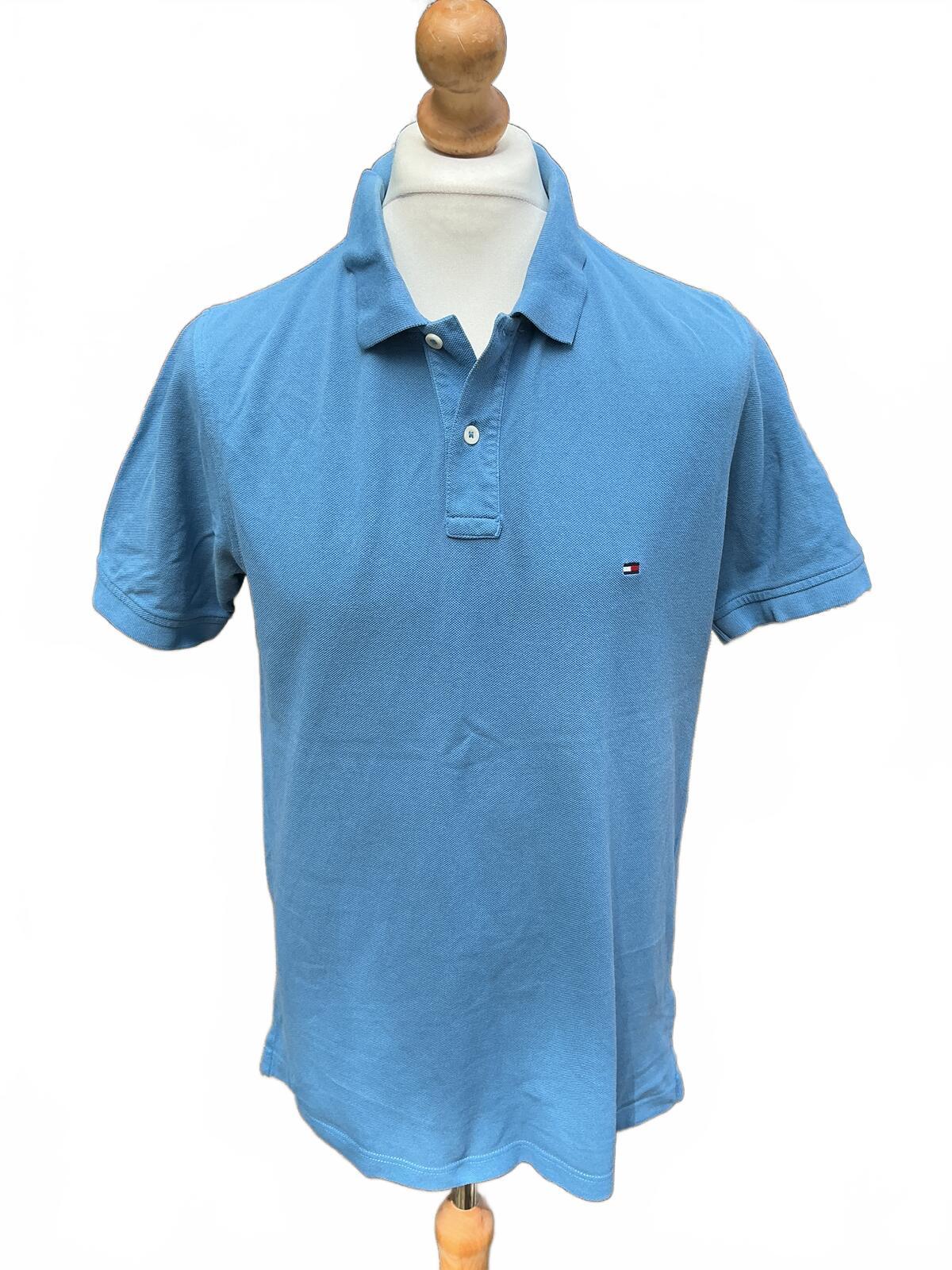 Tommy Hilfiger Blue Polo Shirt Size Slim Xl Classic Casual Style
