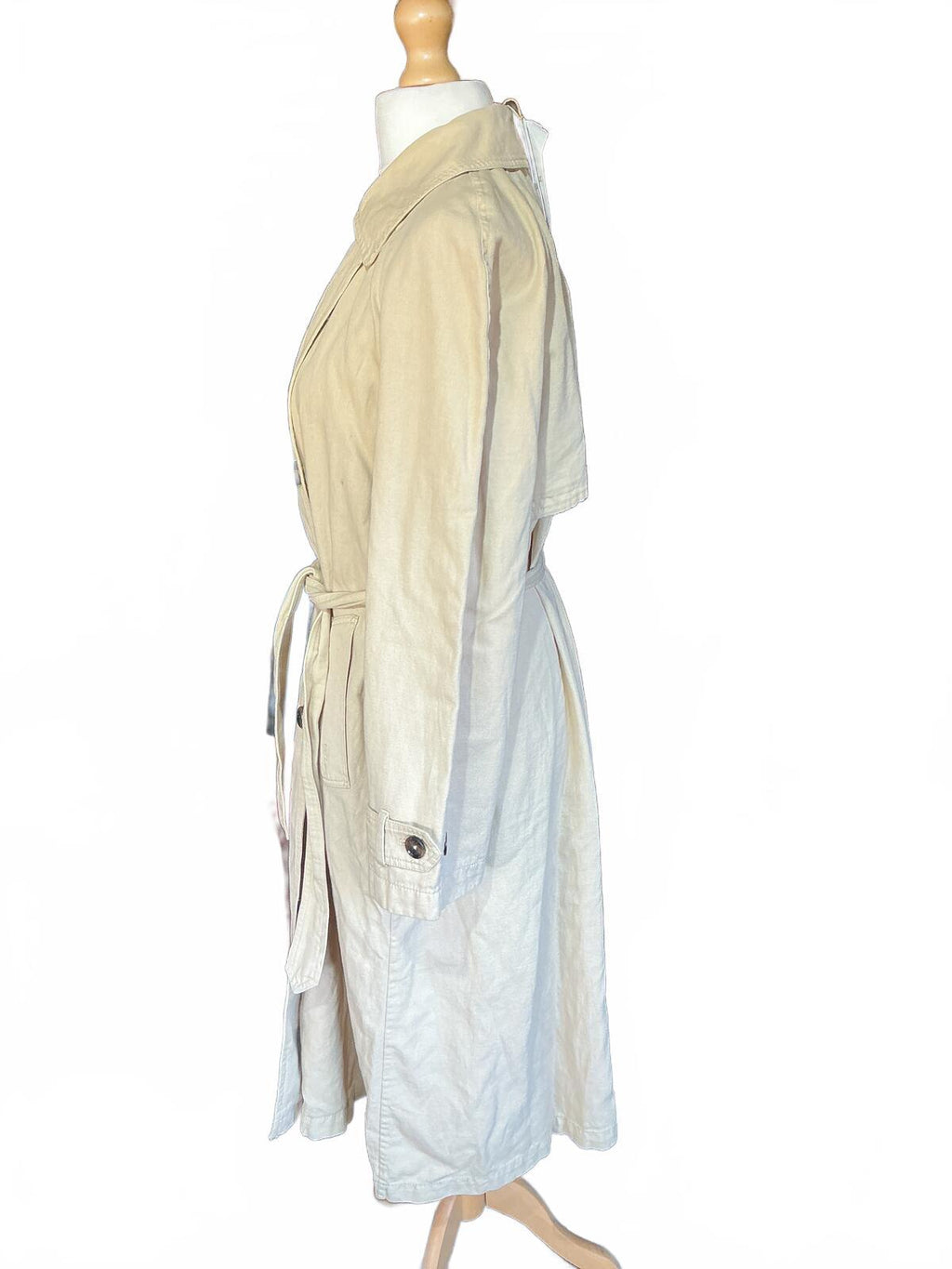 Barbour Linen Beige Trench Coat Size Regular 16 Classic Style Lightweight