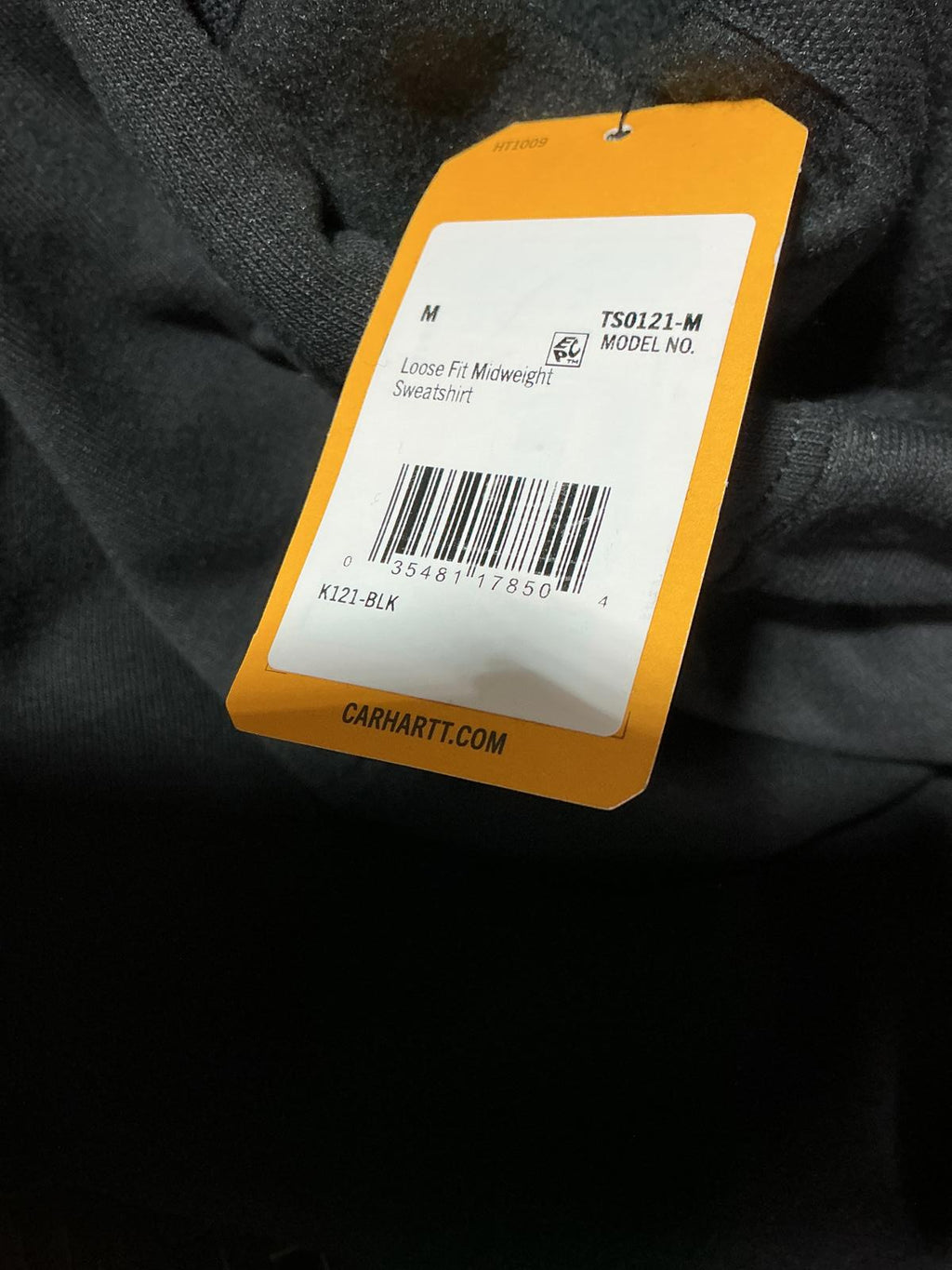 Carhartt Mens Loose Fit Mid weight Black Hoodie Size M