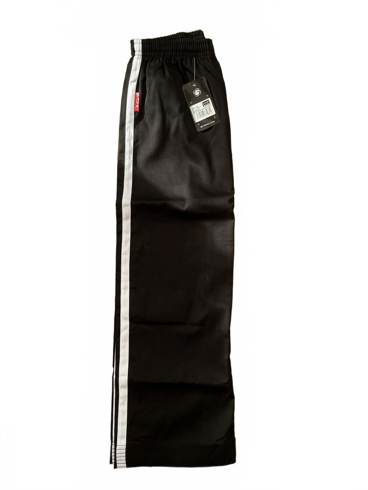 Bytomic Black Contact Pants with White Stripes - Size 150/2