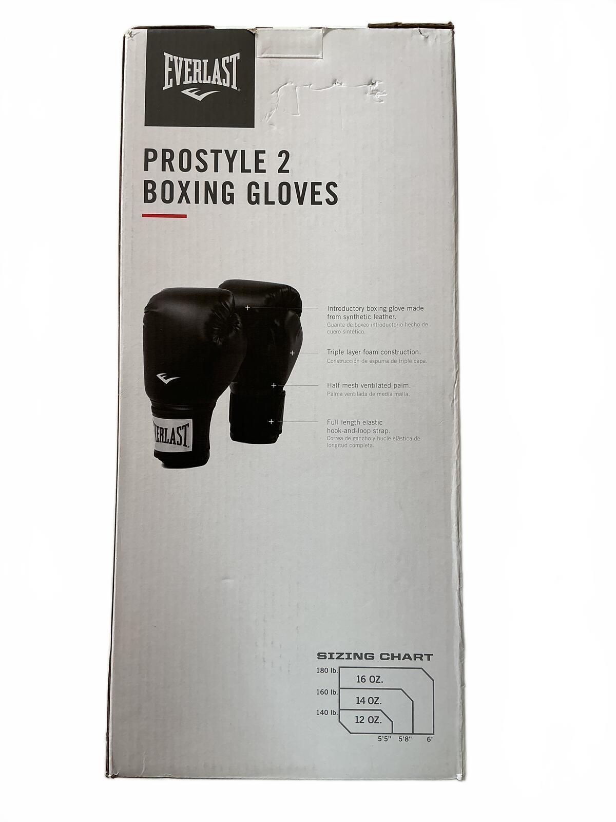 Everlast Prostyle 2 Boxing Gloves 10oz Black Training Gloves