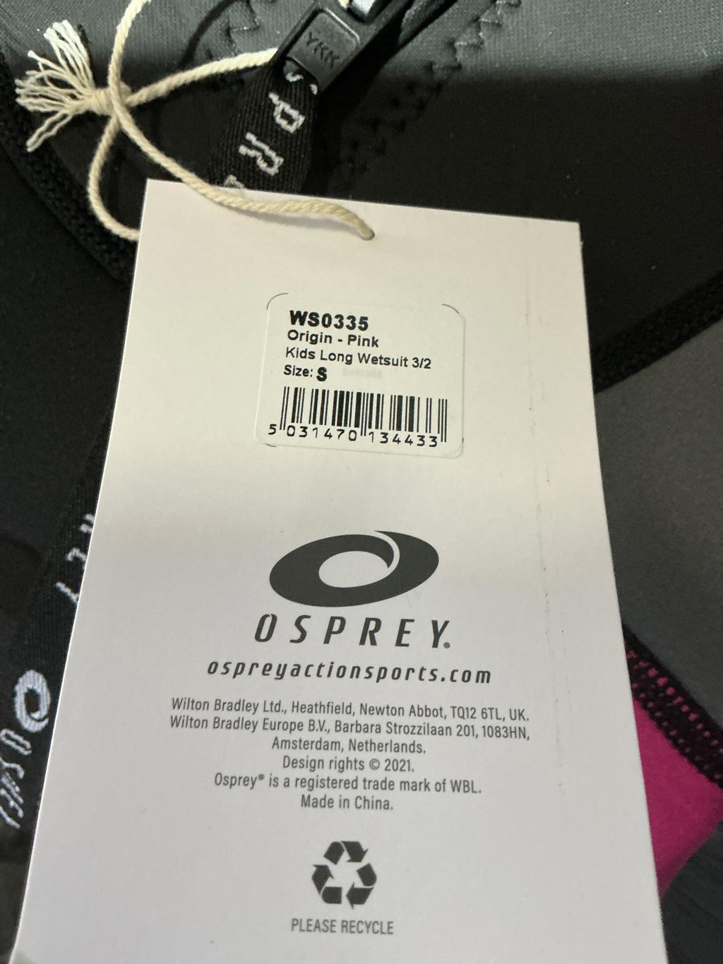 Osprey Kids 3/2mm Origin Wetsuit Size S