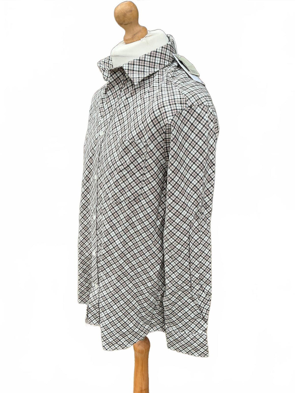 Men's Small Wood Wood Long Sleeve Checked Shirt Casual Comfortable Fit