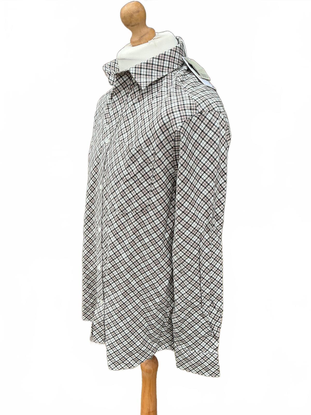 Men's Small Wood Wood Long Sleeve Checked Shirt Casual Comfortable Fit
