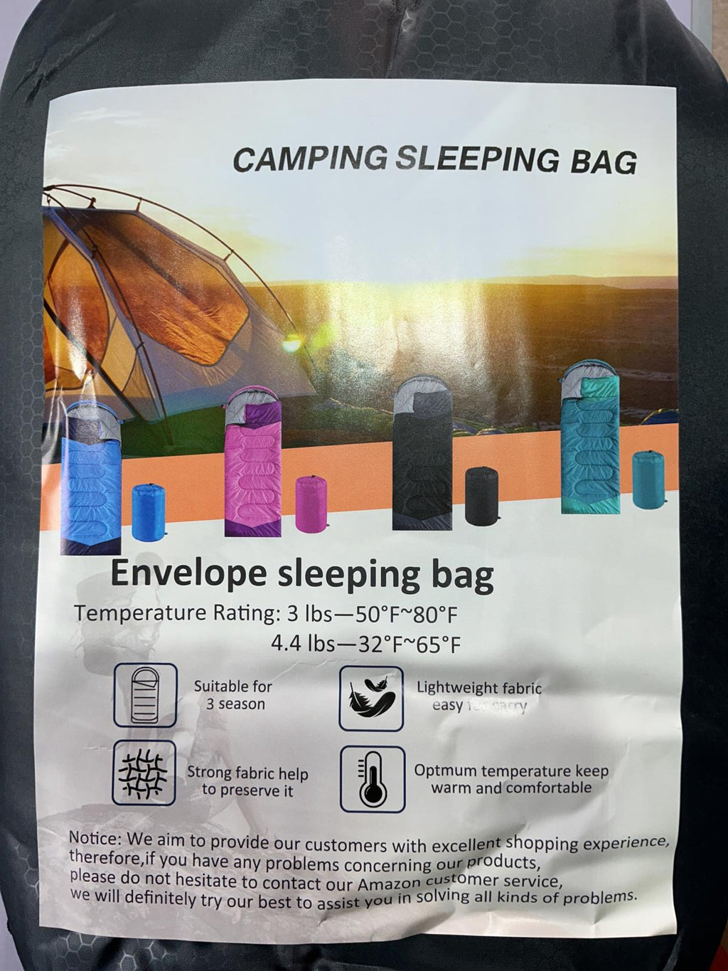 SWTMERRY Camping Sleeping Bag Envelope Style 190x80x30cm Lightweight