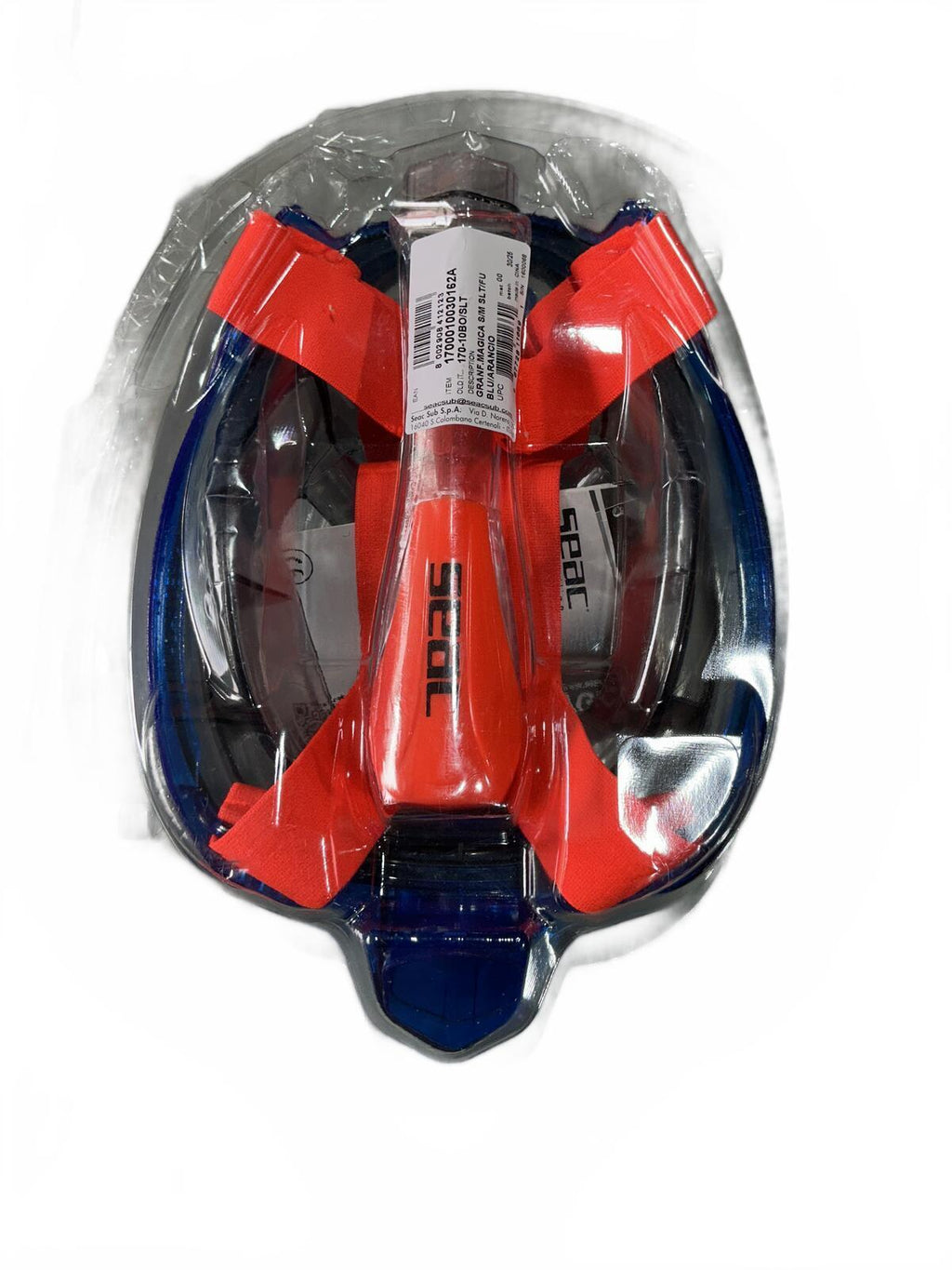 *NEW* Seac Unica Magica Full Face Snorkel Mask S/M Blue Orange Clear Dive Gear