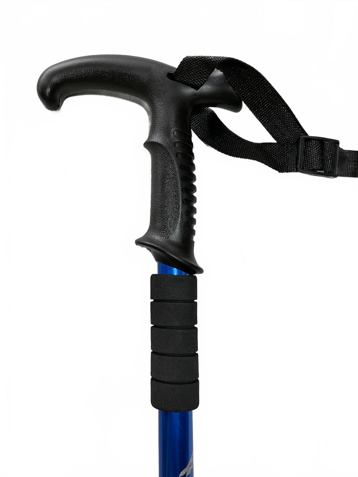 Cleye Blue Aluminium 4 Step Adjustable Telescopic Walking Stick Cane 110cm