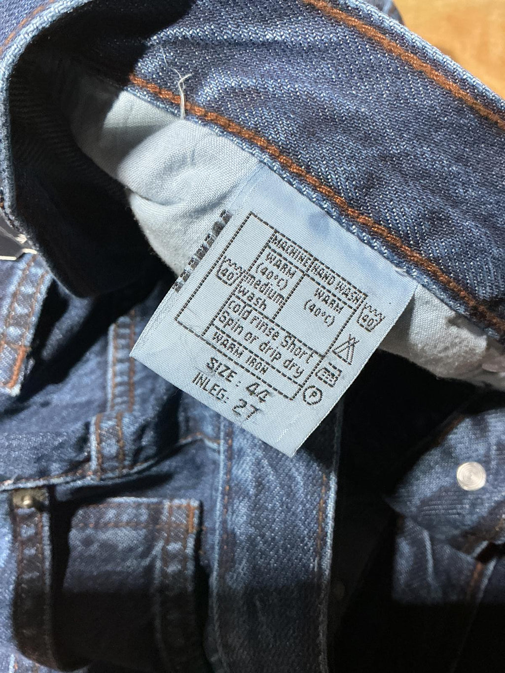 Euro Denim Blue Denim Jeans Waist 44 in. Length 27 in.
