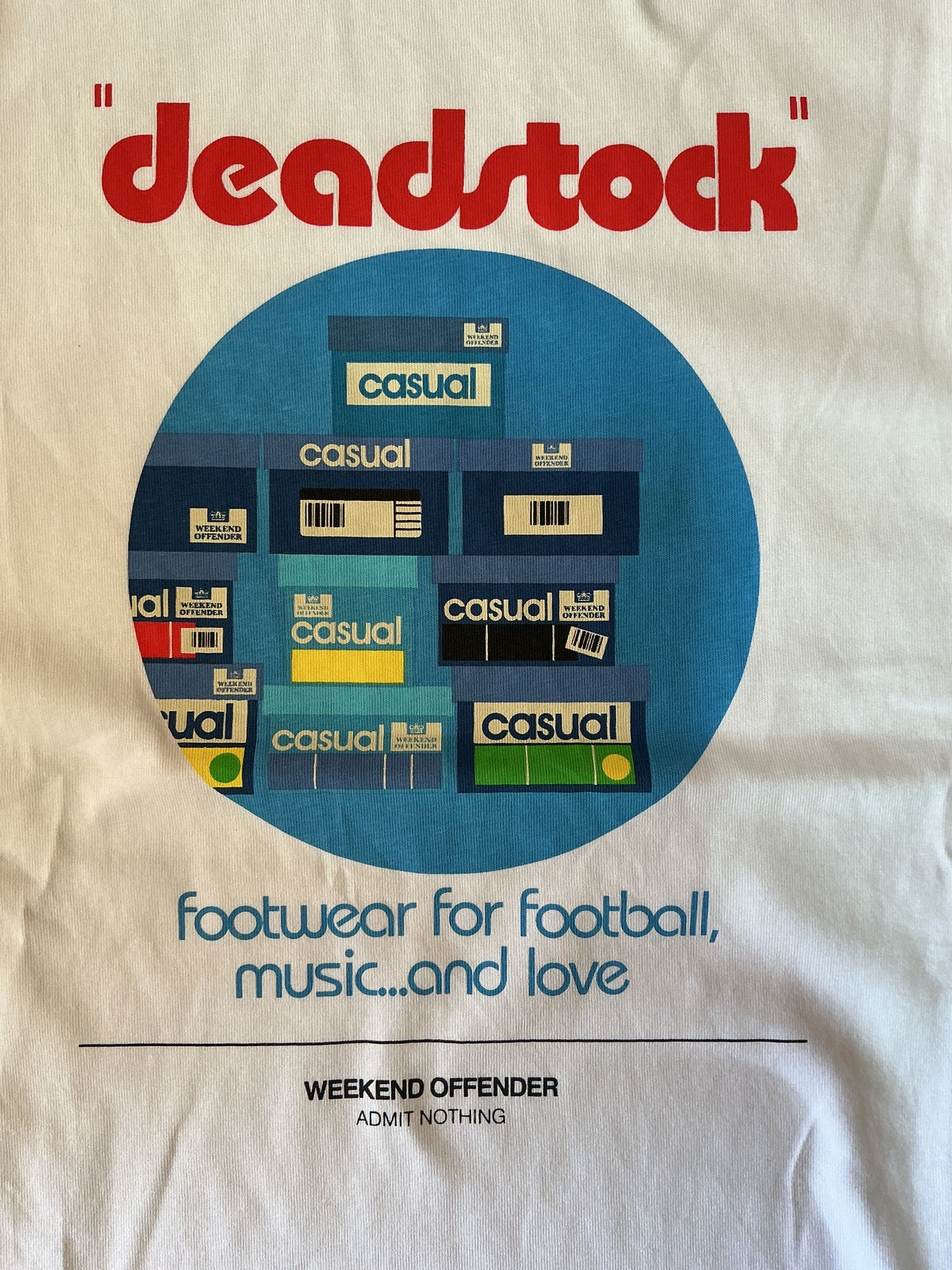 Weekend Offender Deadstock White Graphic T-Shirt Size Regular XL