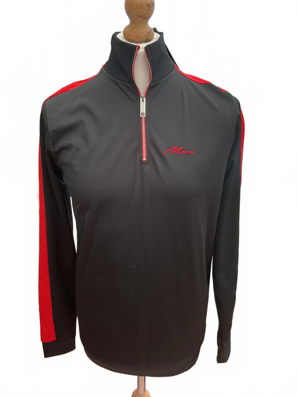 Boohoo man Black and Red Track Suit Set Size Regular Xs