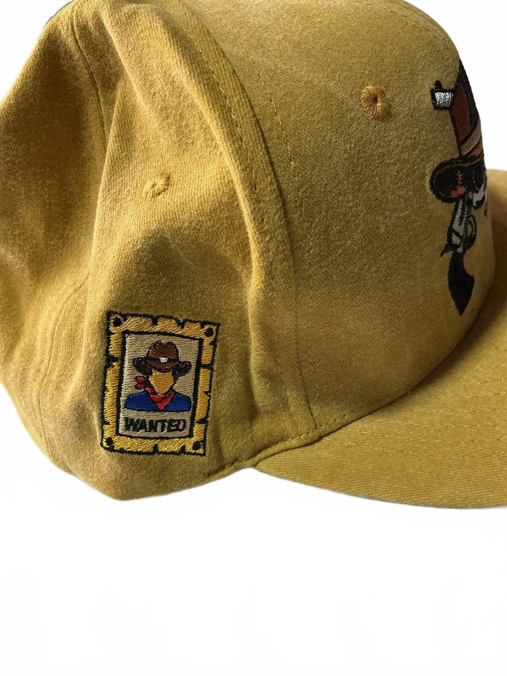 Capiche Yellow Cotton Snapback Hat with Skull and Guns Design Size Adjustable