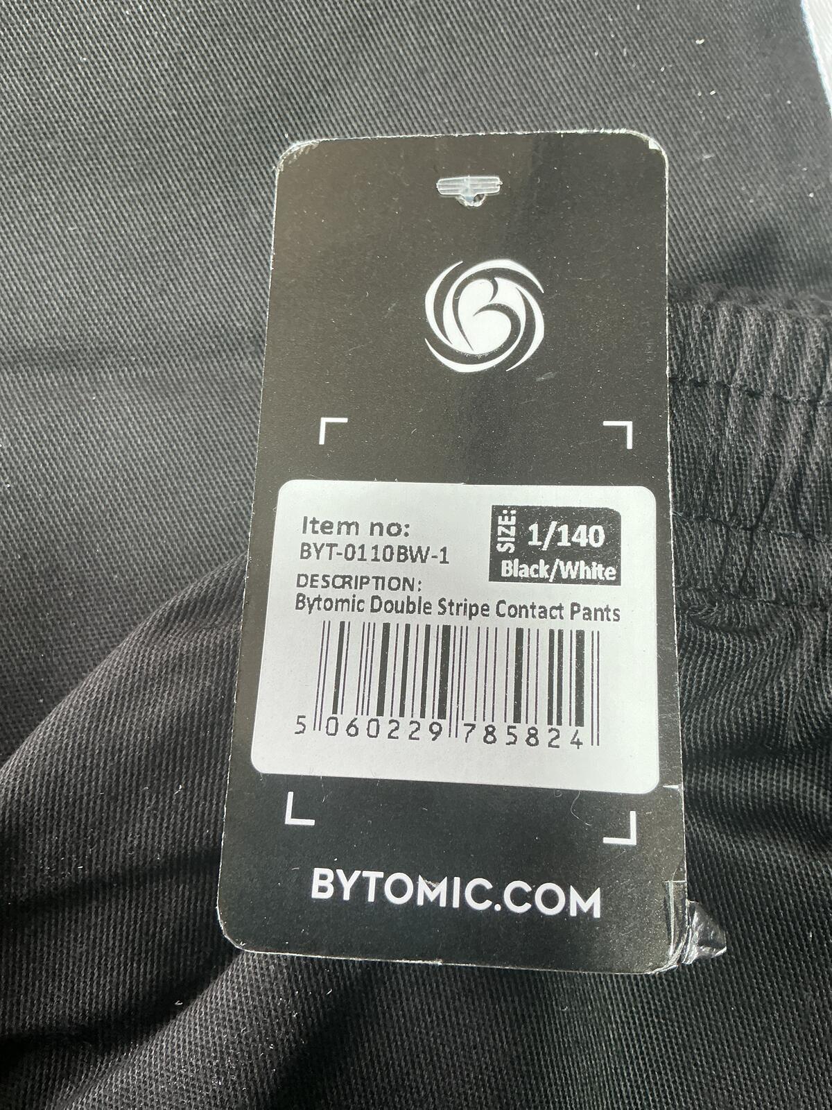Bytomic Double Stripe Contact Pants Black/White Size 1/140 Kids