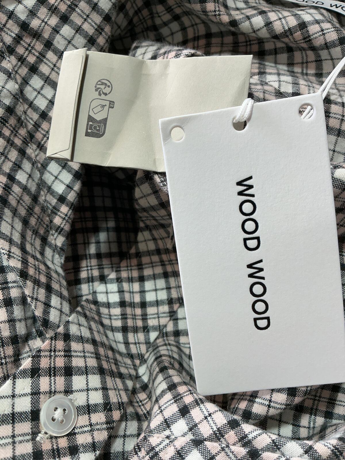 Men's Small Wood Wood Long Sleeve Checked Shirt Casual Comfortable Fit