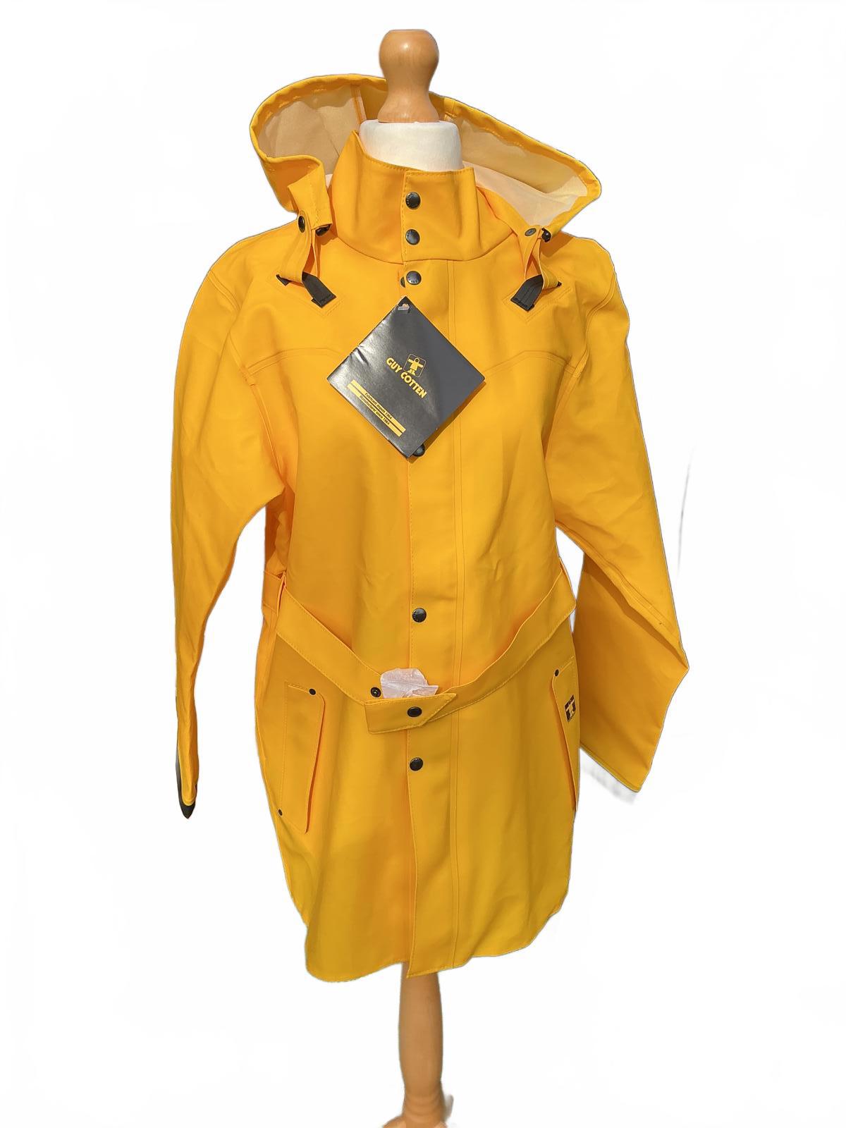 *NWT Ladies Guy Cotten Hecate Yellow Glentex Waterproof Jacket with Hood Size Xl