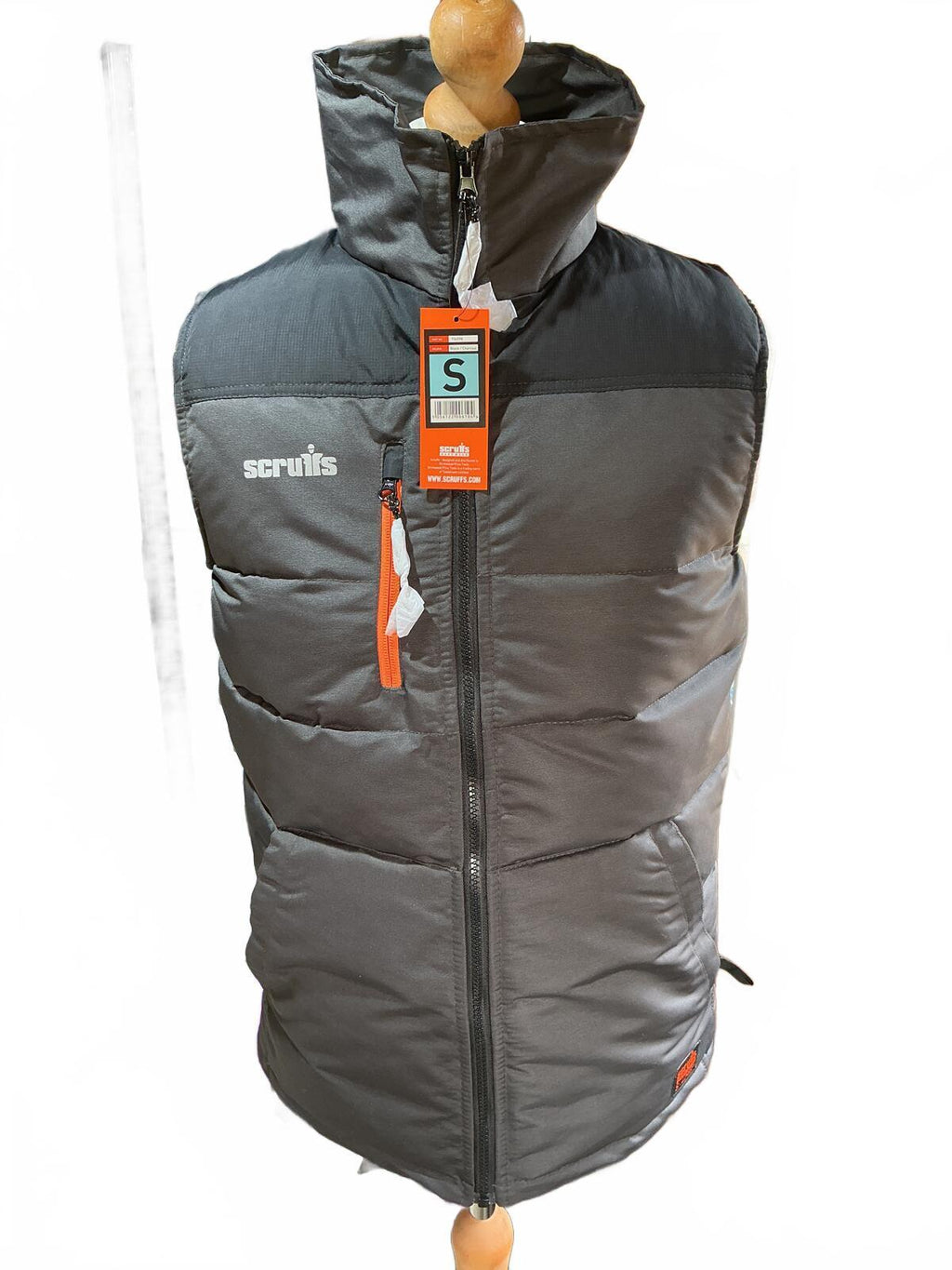 Scruffs Men's Padded Gilet Bodywarmer Vest Size S Black Grey Outdoor