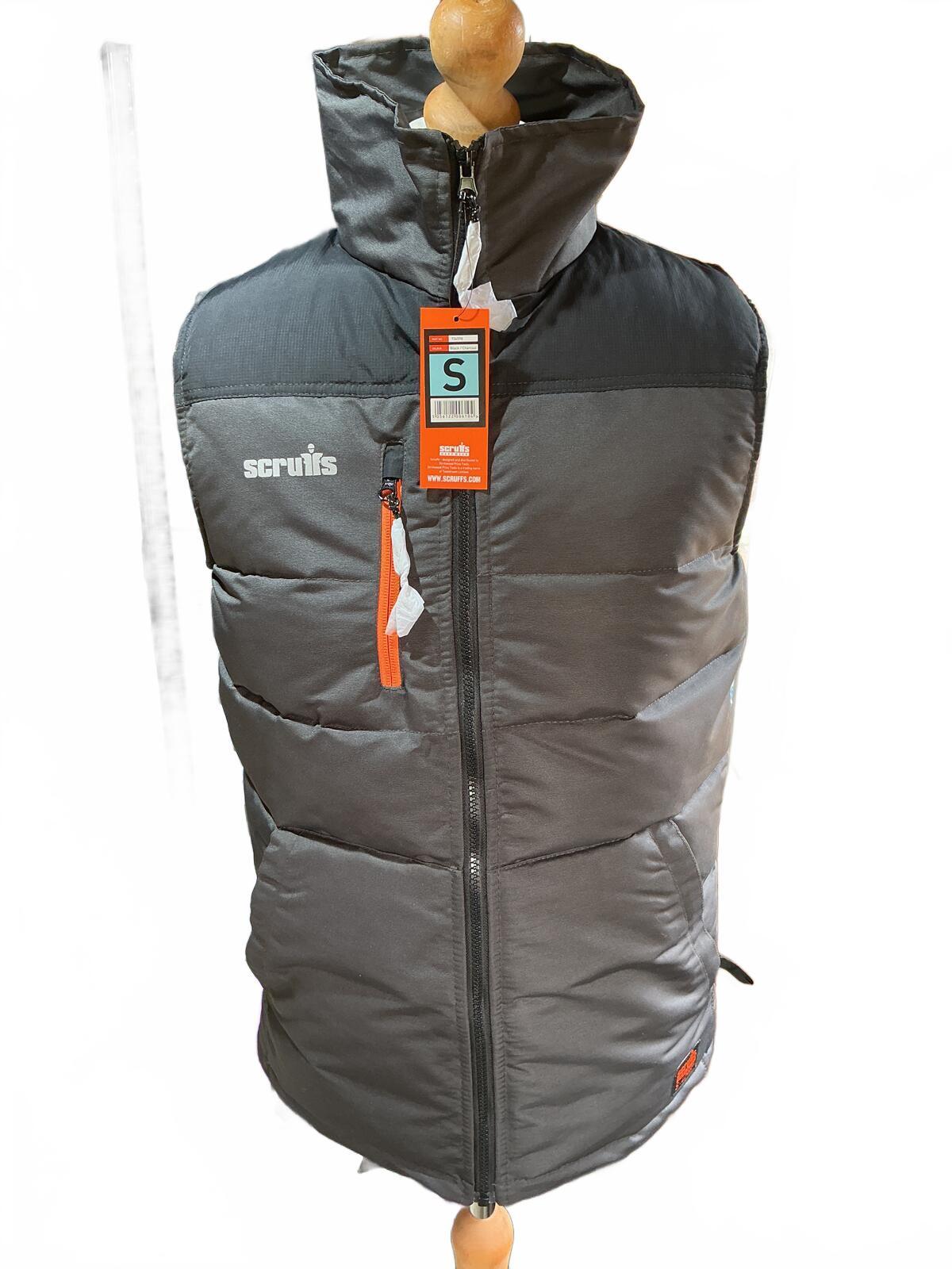 Scruffs Men's Padded Gilet Bodywarmer Vest Size S Black Grey Outdoor