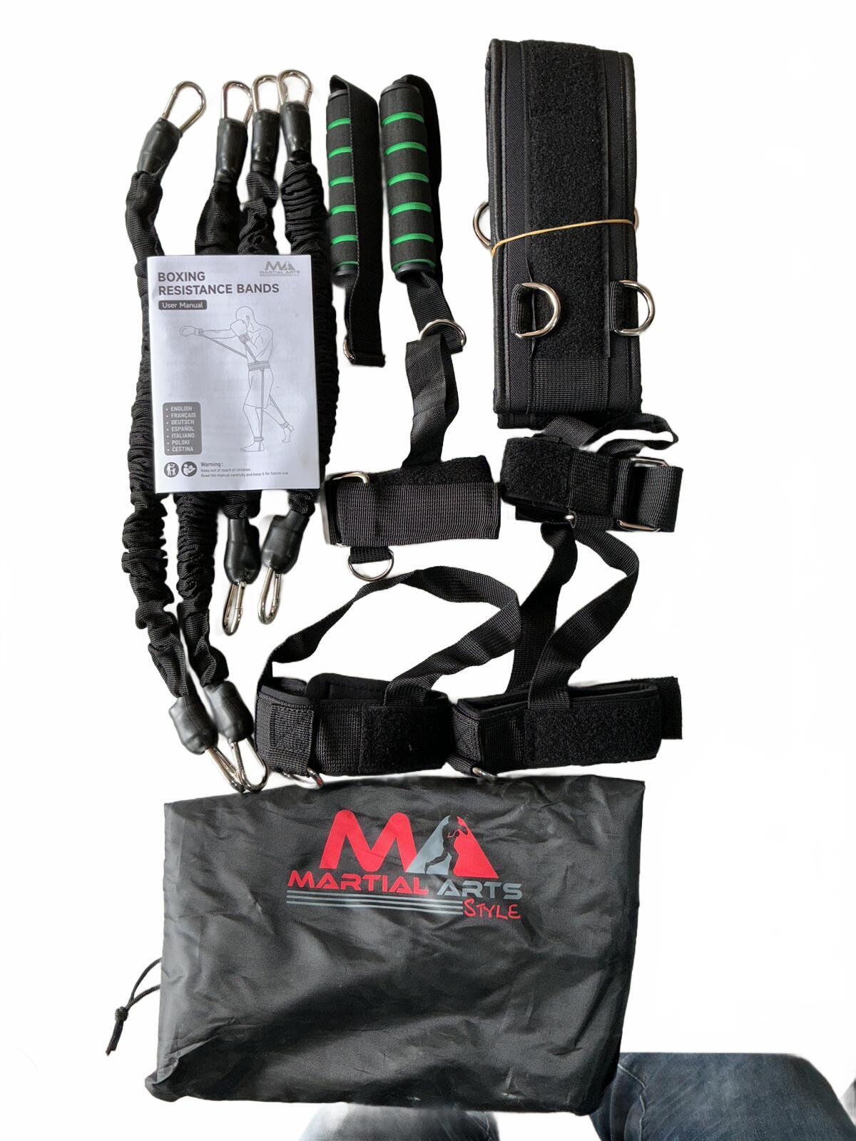 Martial Arts Style Boxing Resistance Bands Training Kit with Accessories