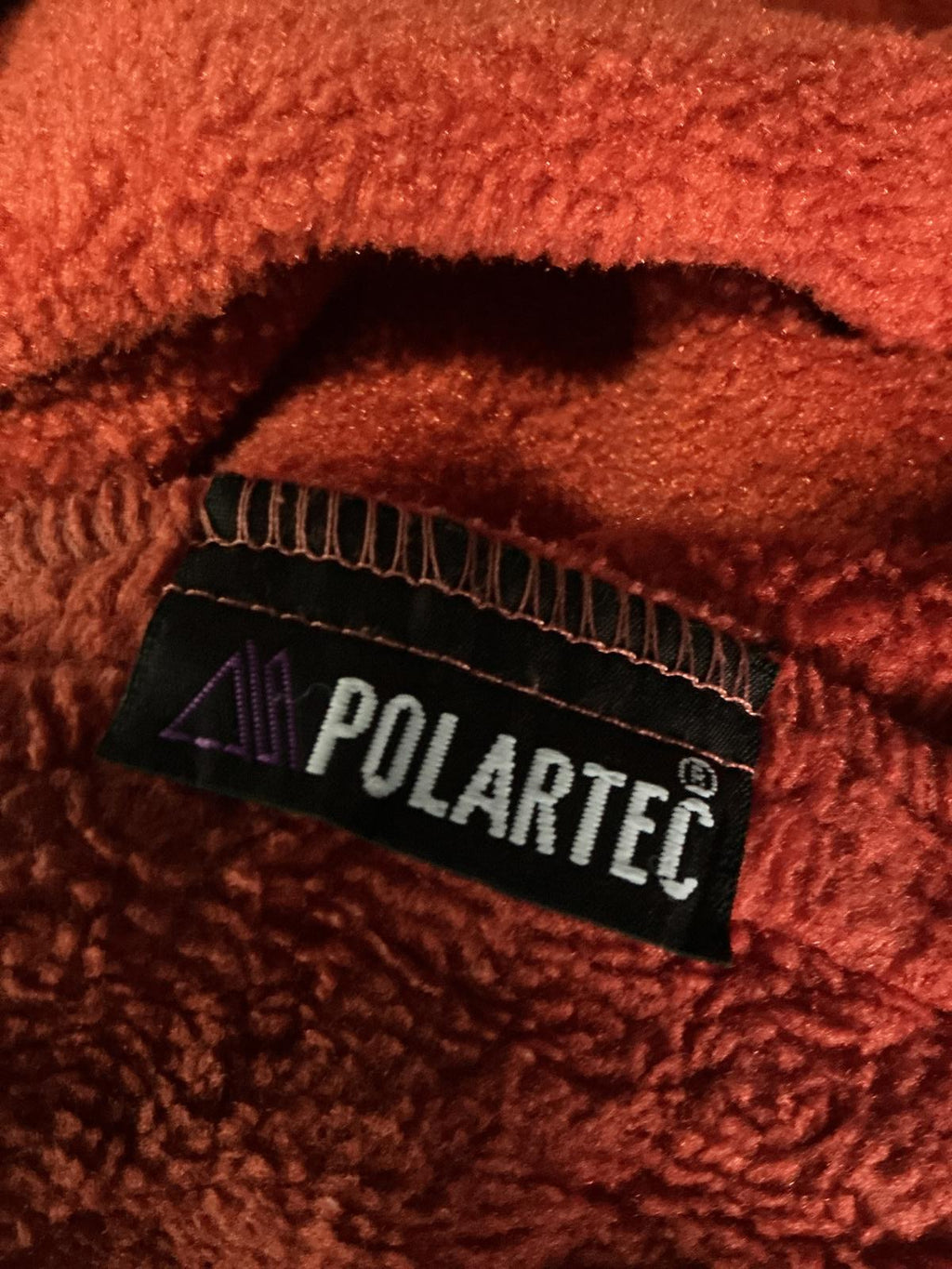 Men's Orange Fleece Jacket with Snap Button Placket