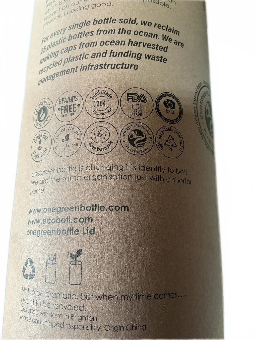 botl Evolution Stainless Steel Water Bottle Olive Green 1200ml Reusable