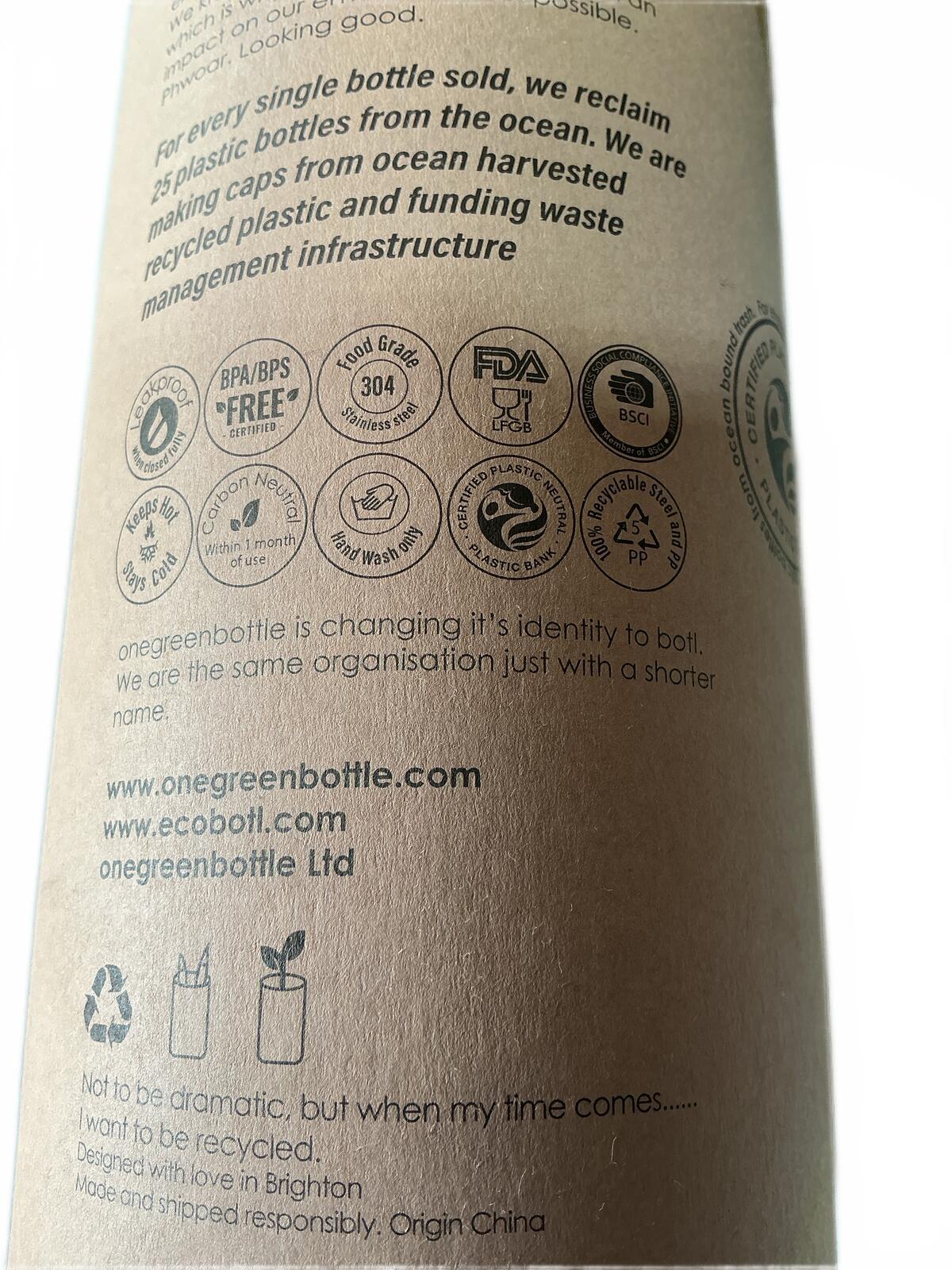 botl Evolution Stainless Steel Water Bottle Olive Green 1200ml Reusable