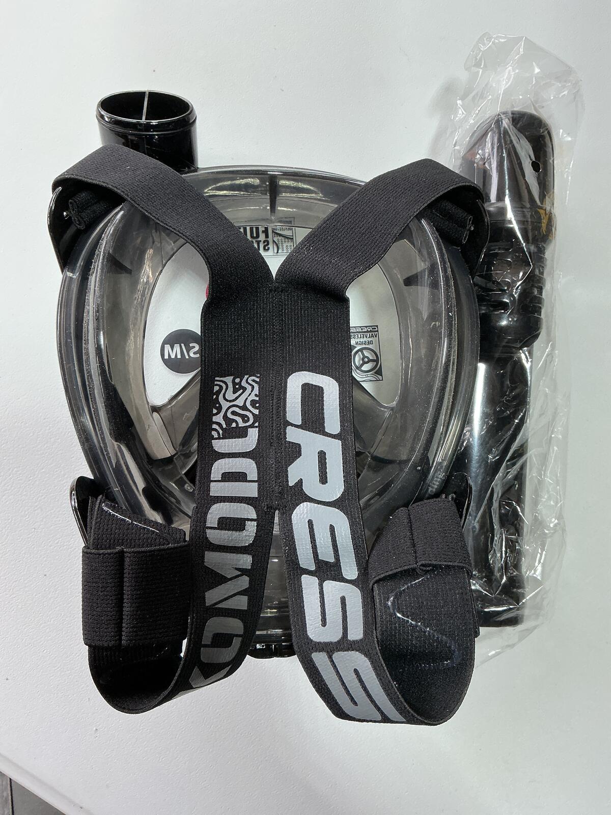 Cressi Komodo Adult Dry Full Face Mask S/M Size Snorkelling Mask Black