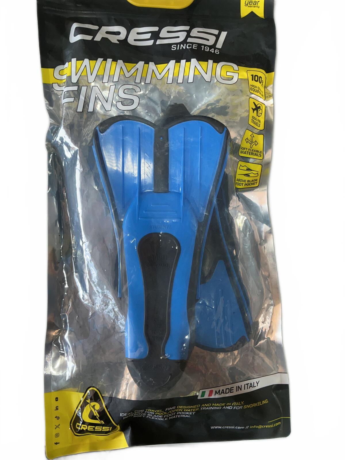 Cressi Light Blue Swimming Fins Size EU 37/38 UK 4/5 US 5/6 Swim Gear