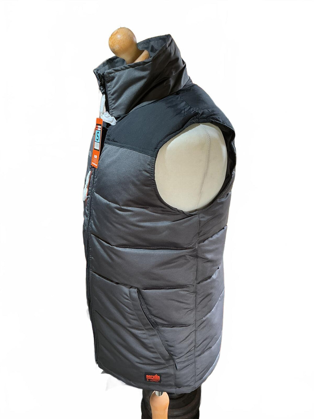 Scruffs Men's Padded Gilet Bodywarmer Vest Size S Black Grey Outdoor