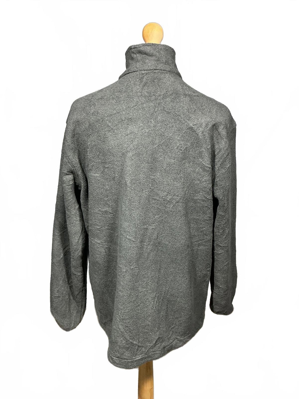 Men's Grey Lands End Fleece Jacket Full Zip Lightweight Outerwear