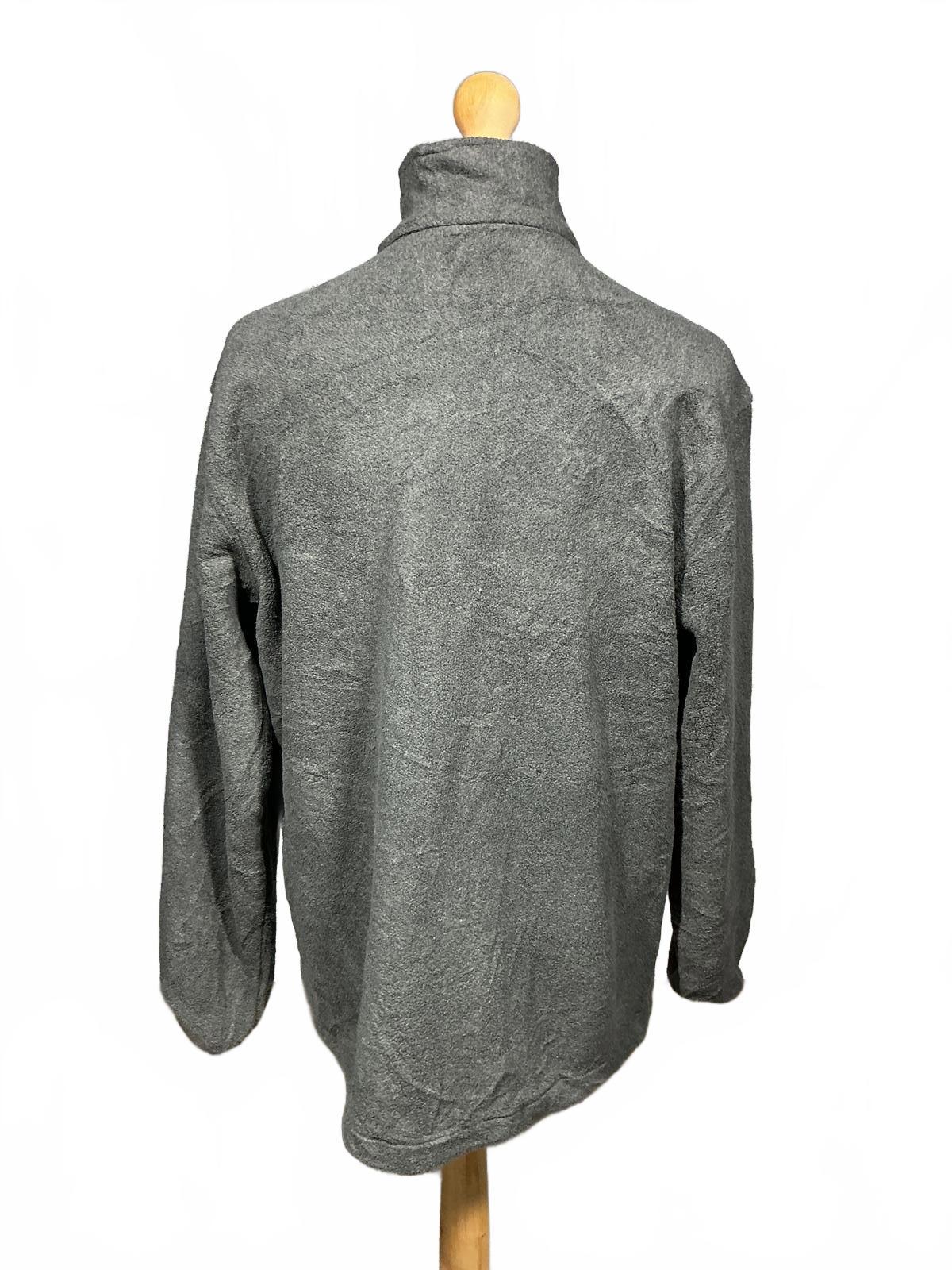 Men's Grey Lands End Fleece Jacket Full Zip Lightweight Outerwear
