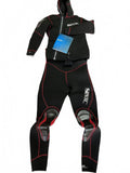 SEAC Privilege 5.0mm Wetsuit Set Hooded Jacket Size S Black Red Dive